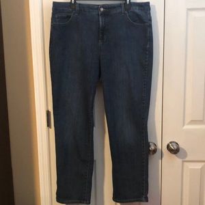 Woman’s blue jeans